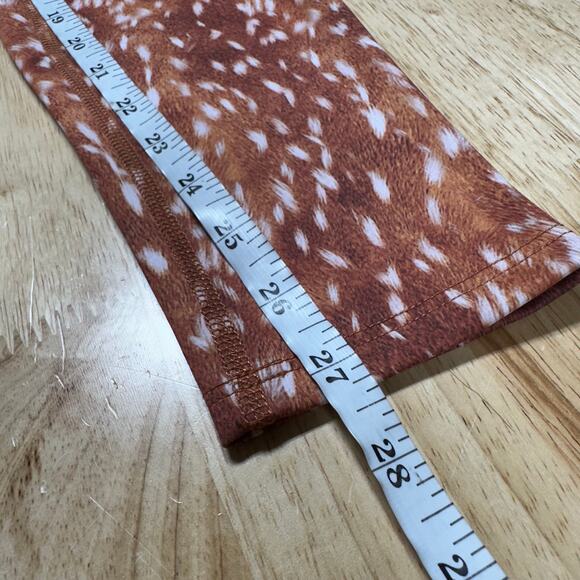 Beach Riot NWT Piper Leggings Reindeer Print Size Small Double Layered High Rise - Picture 11 of 11